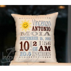 Smiley Sun - Birth Announcement Pillow